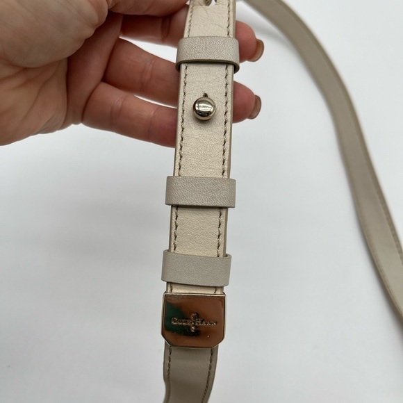 Cole Haan Cream Python Snake Turn Lock Small Crossbody Bag BLEMISH - Picture 6 of 10